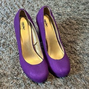 Mossing Purple Suede-like Heels